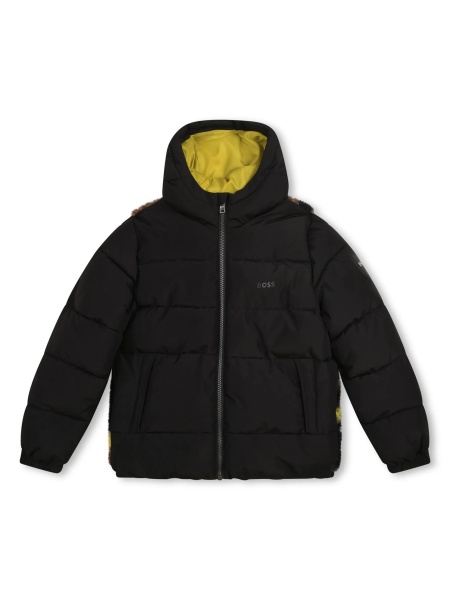 Geaca de iarna Hugo Boss neagra din polyester