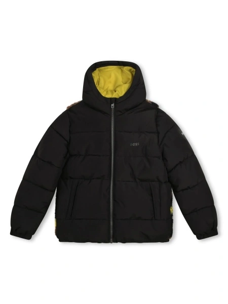 Geaca de iarna Hugo Boss neagra din polyester
