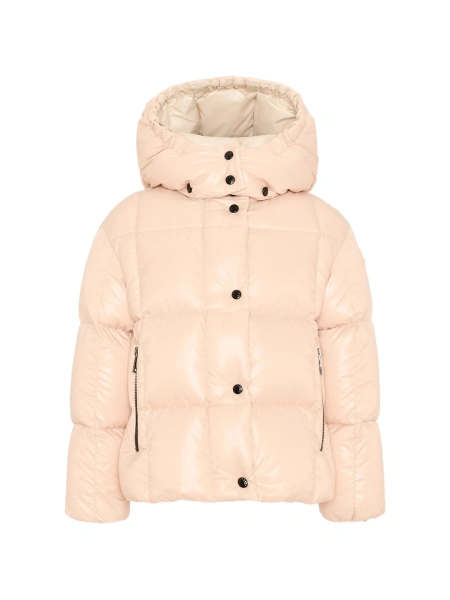 Geaca de iarna Moncler roz din poliamida