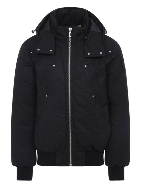 Geaca de iarna Moose Knuckles neagra din nylon si bumbac