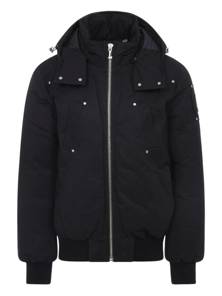Geaca de iarna Moose Knuckles neagra din nylon si bumbac