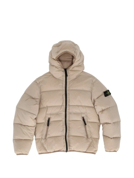 Geaca de iarna Stone Island neutra din elastan si poliamida