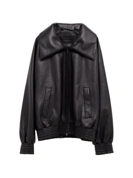 Geaca de piele Balenciaga neagra din piele
