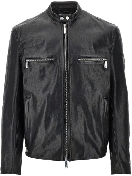 Geaca de piele DSQUARED2 neagra din piele