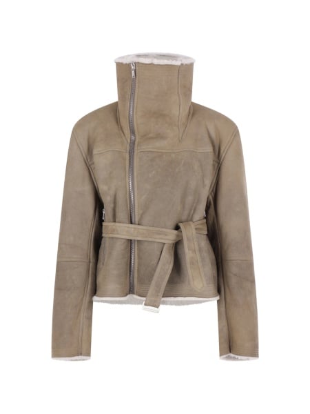 Geaca de piele Rick Owens neutra