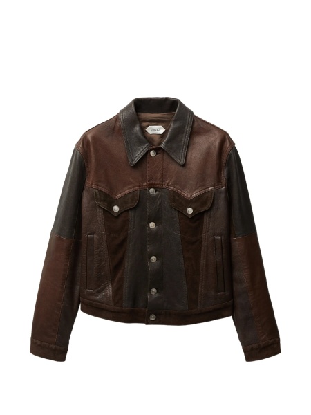 Geaca de piele Versace maro