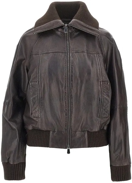 Geaca de Piele Washed leather bomber jacket