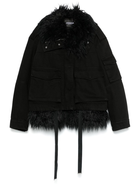 Geaca Oversize Dondup neagra din bumbac