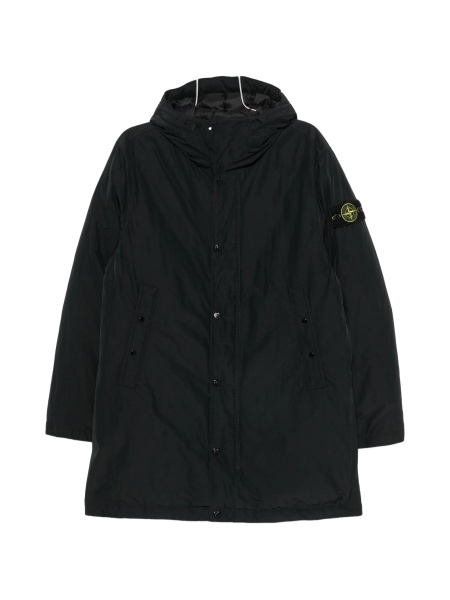 Geaca Parka Stone Island neagra din poliamida si polyester
