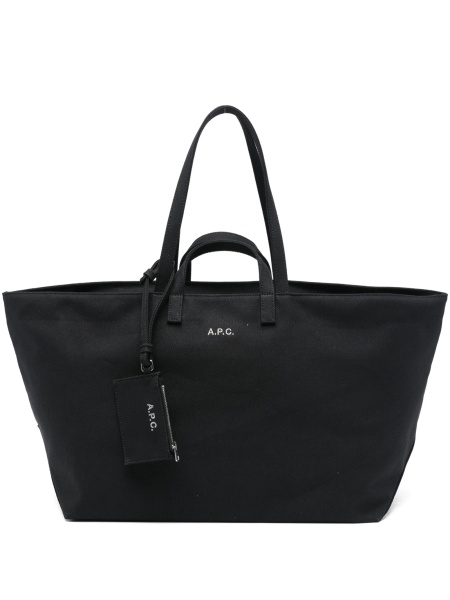 Geanta de mana A.P.C. neagra din bumbac
