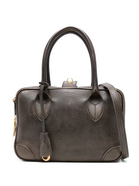 Geanta de mana Golden Goose maro din piele