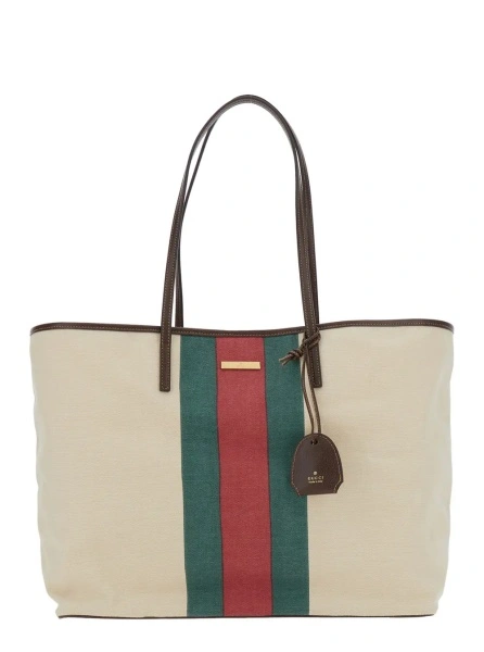 Geanta de mana Gucci alba din canvas