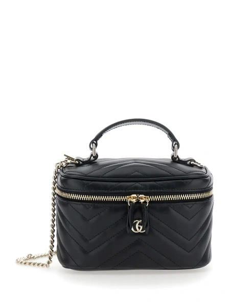 Geanta de mana Gucci neagra din piele 'Gucci'