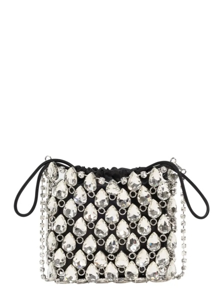 Geanta de mana Handbag 'SILVER CRYSTAL CHAINMAIL MINI BAG' with Crystal Details