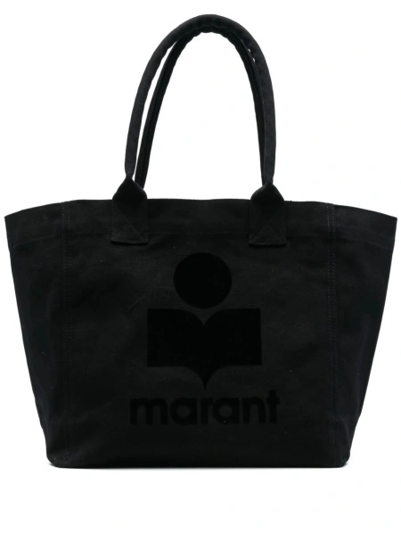 Geanta de mana Isabel Marant neagra din polyester si bumbac