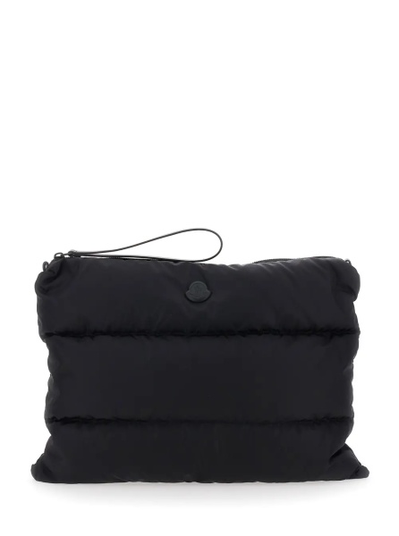 Geanta de mana Laptop Bag 'Caradoc' with Wrist Strap and Logo Patch on the Front in Black Tech Fabric for Men