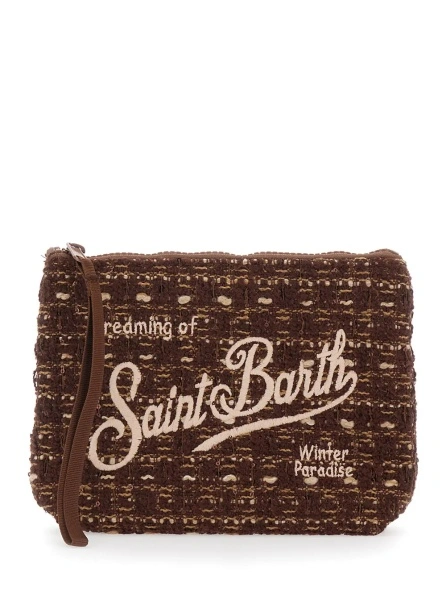 Geanta de mana Mc2 Saint Barth maro din tweed si poliester