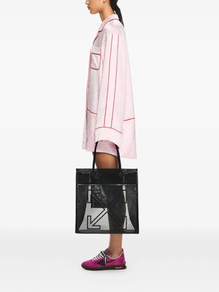 Geanta de mana Off-White neagra din plasa