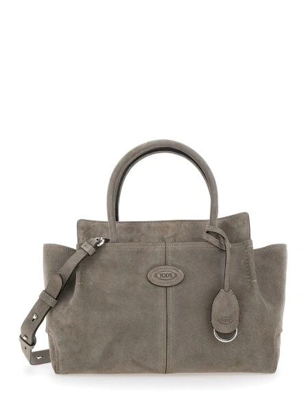 Geanta de mana TOD'S gri din piele intoarsa