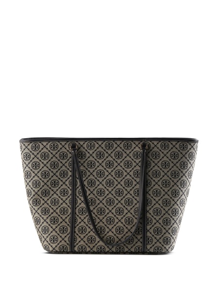 Geanta de mana Tory Burch albastra din bumbac si piele
