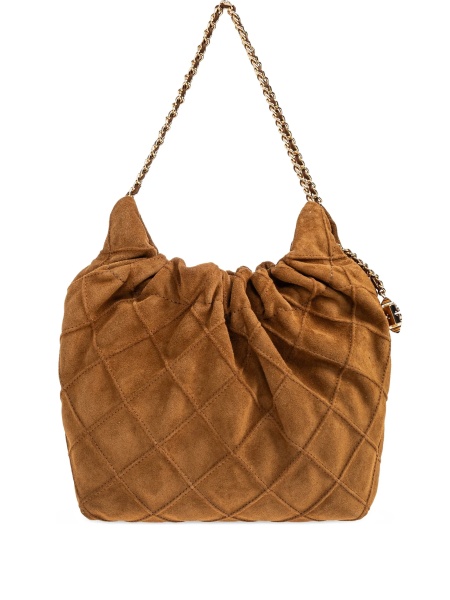 Geanta de mana Tory Burch maro din piele intoarsa