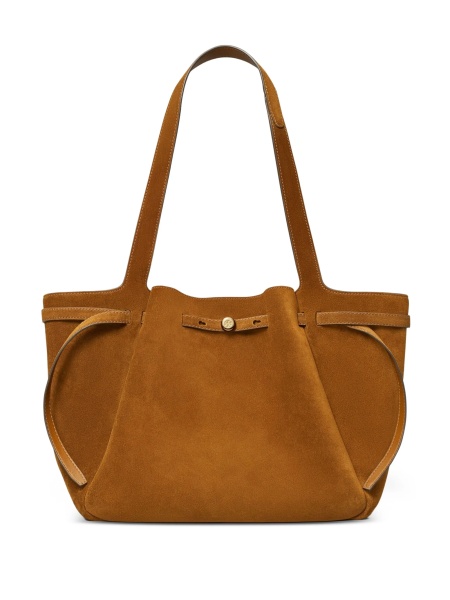 Geanta de mana Tory Burch maro din piele intoarsa