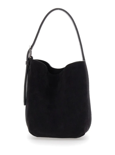 Geanta de mana TOTÊME 'Petite Belted' brown Handbag with belt handle design in suede for women
