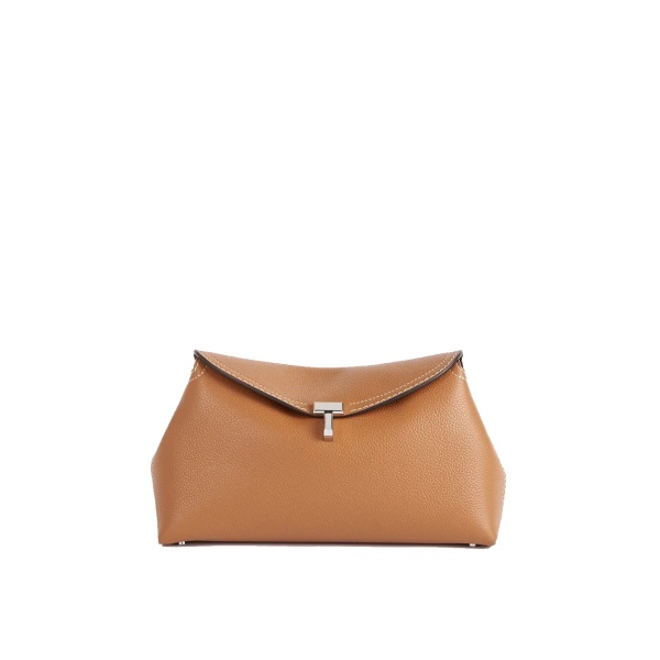 Geanta de mana TOTÊME Toteme T-Lock grained-leather clutch Bag