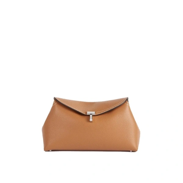 Geanta de mana TOTÊME Toteme T-Lock grained-leather clutch Bag