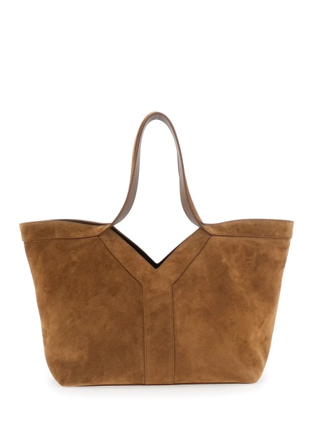 Geanta de mana YSL BO Y TOTE BAG S Beige Leather Shopper Bag for Women