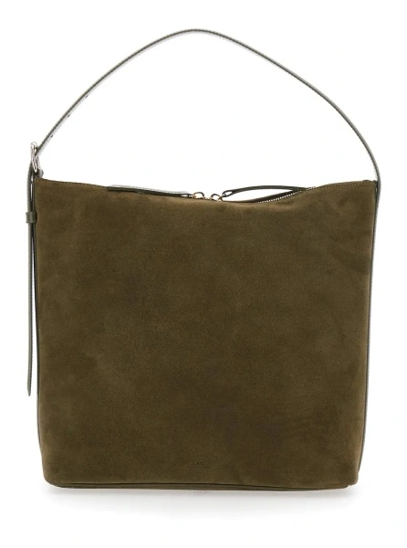 Geanta de umar A.P.C. maro din piele intoarsa