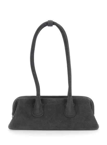 Geanta de umar 'Boat Wide' Brown Mini Shoulder bag with Two Top Handles in Suede for Women