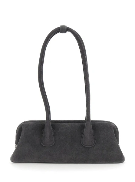 Geanta de umar 'Boat Wide' Brown Mini Shoulder bag with Two Top Handles in Suede for Women