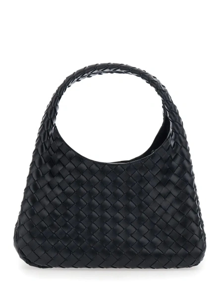 Geanta de umar Bottega Veneta neagra din piele 'Campana'