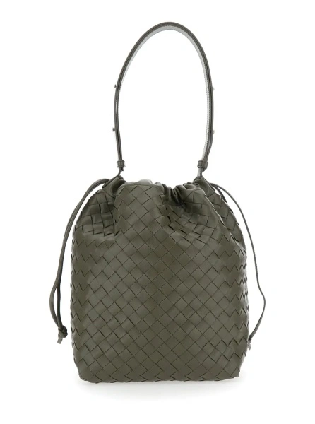 Geanta de umar Bottega Veneta verde din piele