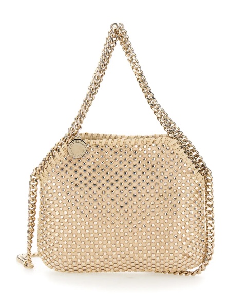 Geanta de umar Falabella Mini Shoulder Bag with mesh and crystals in Polyamide Pink woman