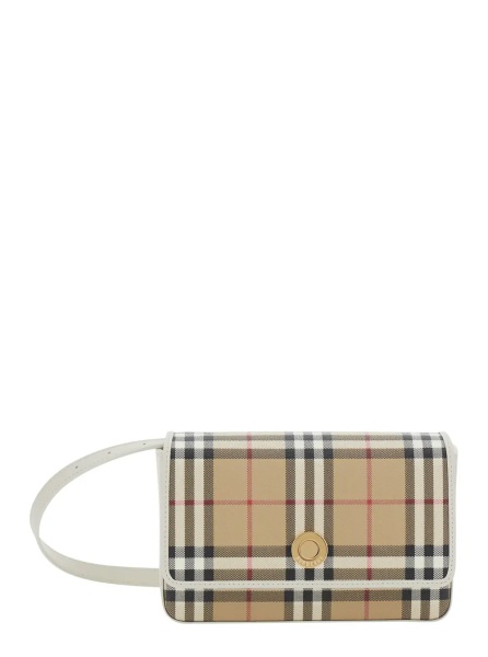 Geanta de umar 'Hampshire' Beige Crossbody bag with Adjustable Strap and Check Motif All-Over in Blend Cotton for Women