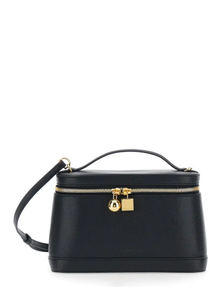 Geanta de umar LE PETIT VANITY with leather details and black unisex color