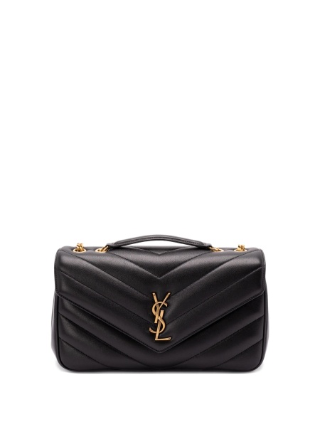 Geanta de umar Saint Laurent Loulou neagra din piele