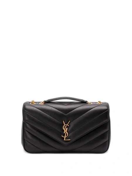 Geanta de umar Saint Laurent Loulou neagra din piele