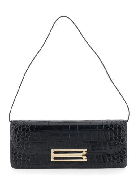 Geanta de umar Victoria Beckham neagra din piele