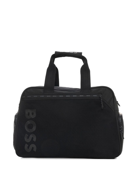 Geanta de voiaj Hugo Boss neagra din poliester reciclat