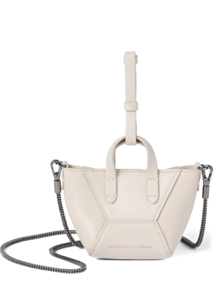 Geanta mini Brunello Cucinelli neutra din piele