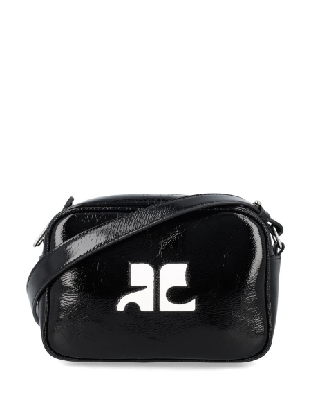 Geanta mini COURRÈGES neagra din piele