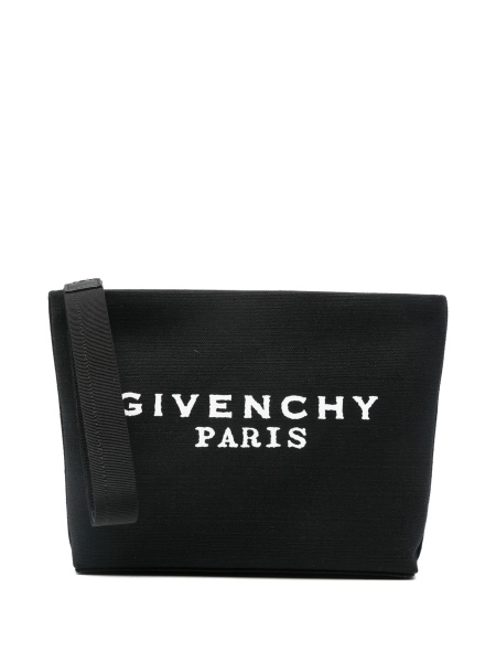 Geanta plic Givenchy neagra din poliuretan si bumbac
