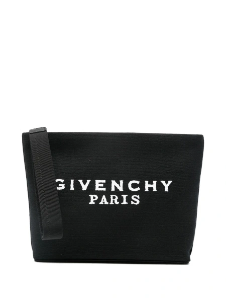 Geanta plic Givenchy neagra din poliuretan si bumbac