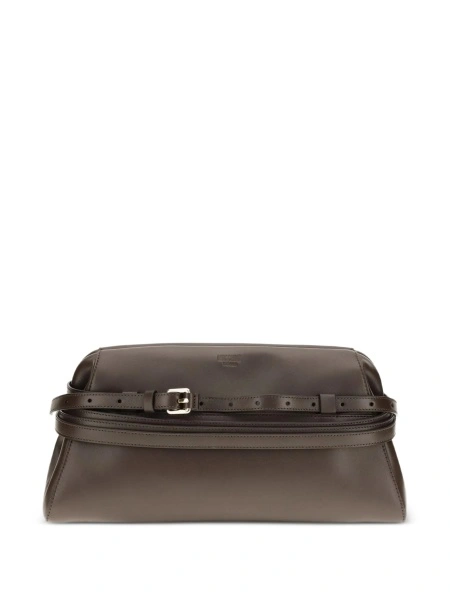 Geanta plic Moschino maro din piele