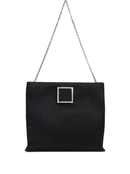 Geanta plic Roger Vivier neagra din matase