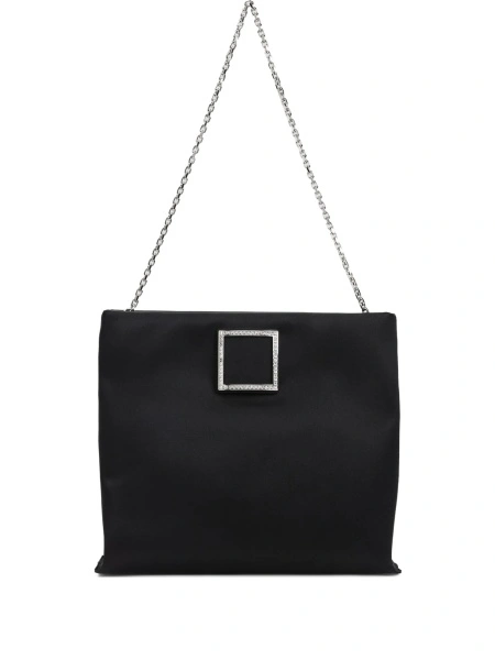 Geanta plic Roger Vivier neagra din matase