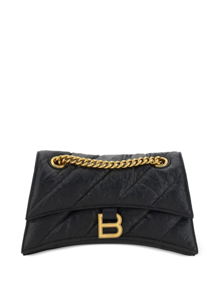 Geanta tip postas Balenciaga Hourglass neagra din piele
